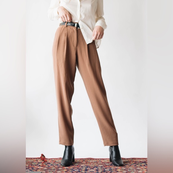 Uncle Studios Cotton Bloomers size small nwot High-Waisted camel Trousers - Picture 10 of 10